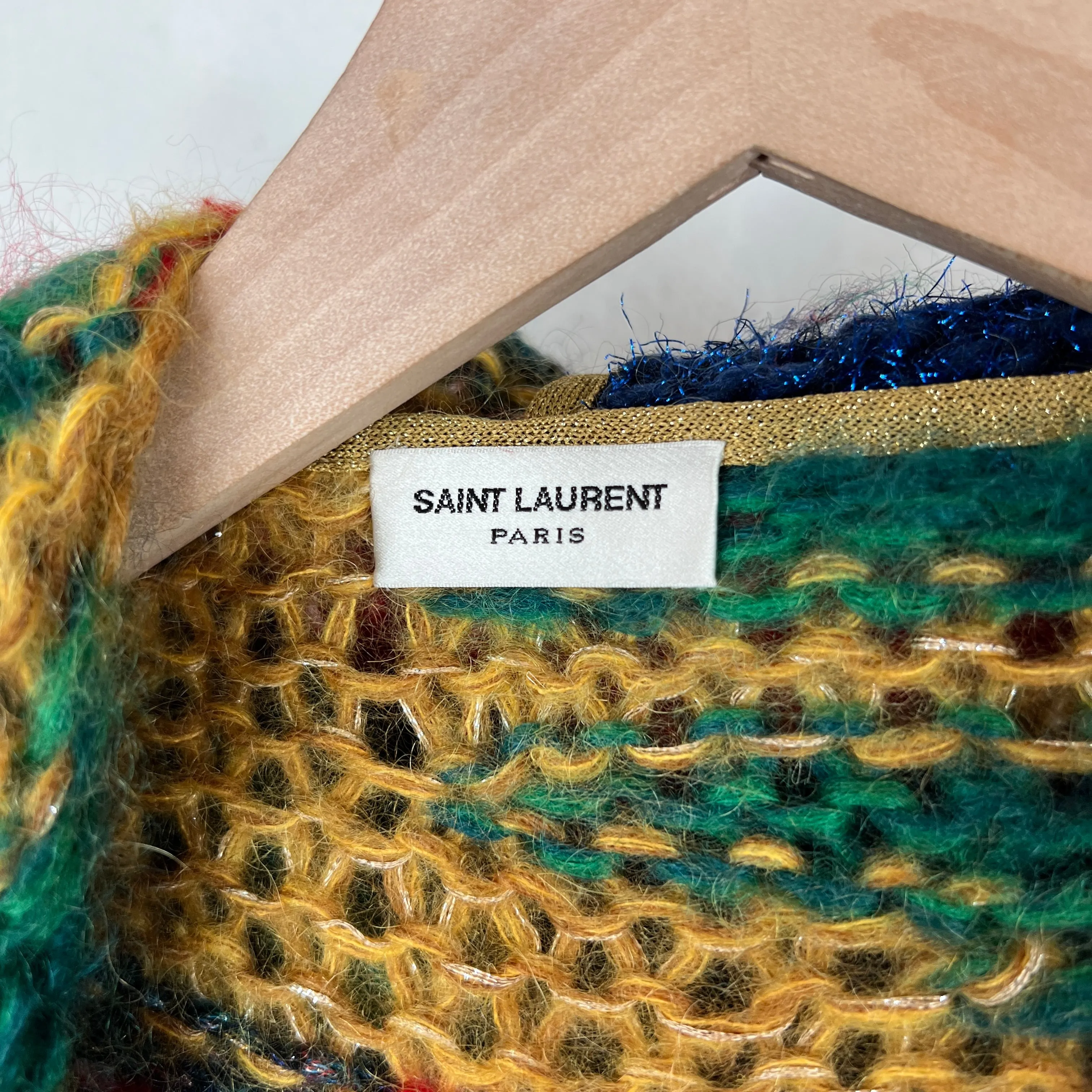 Saint Laurent Mohair Multicolor Cardigan