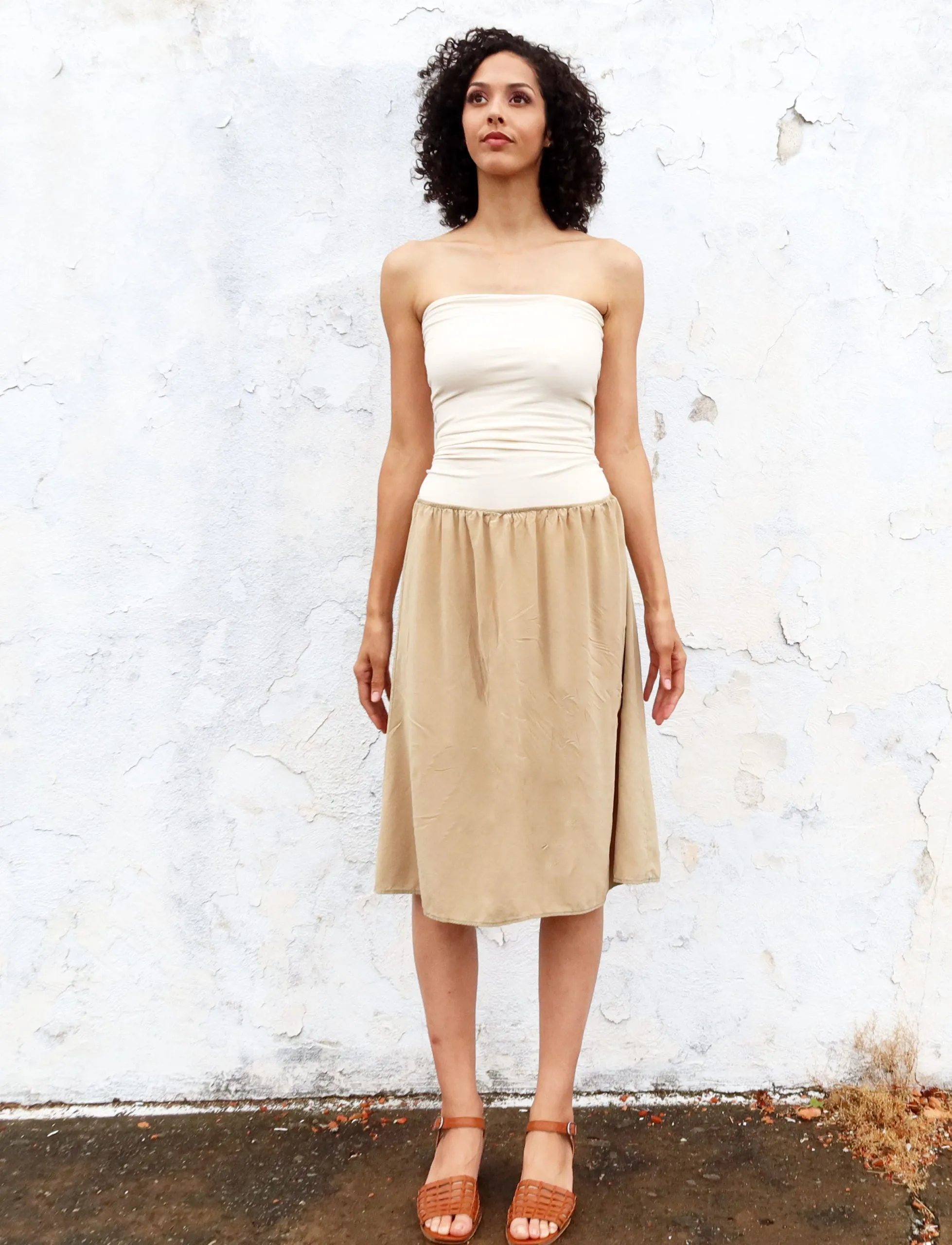 Silk Everyday Below Knee Skirt