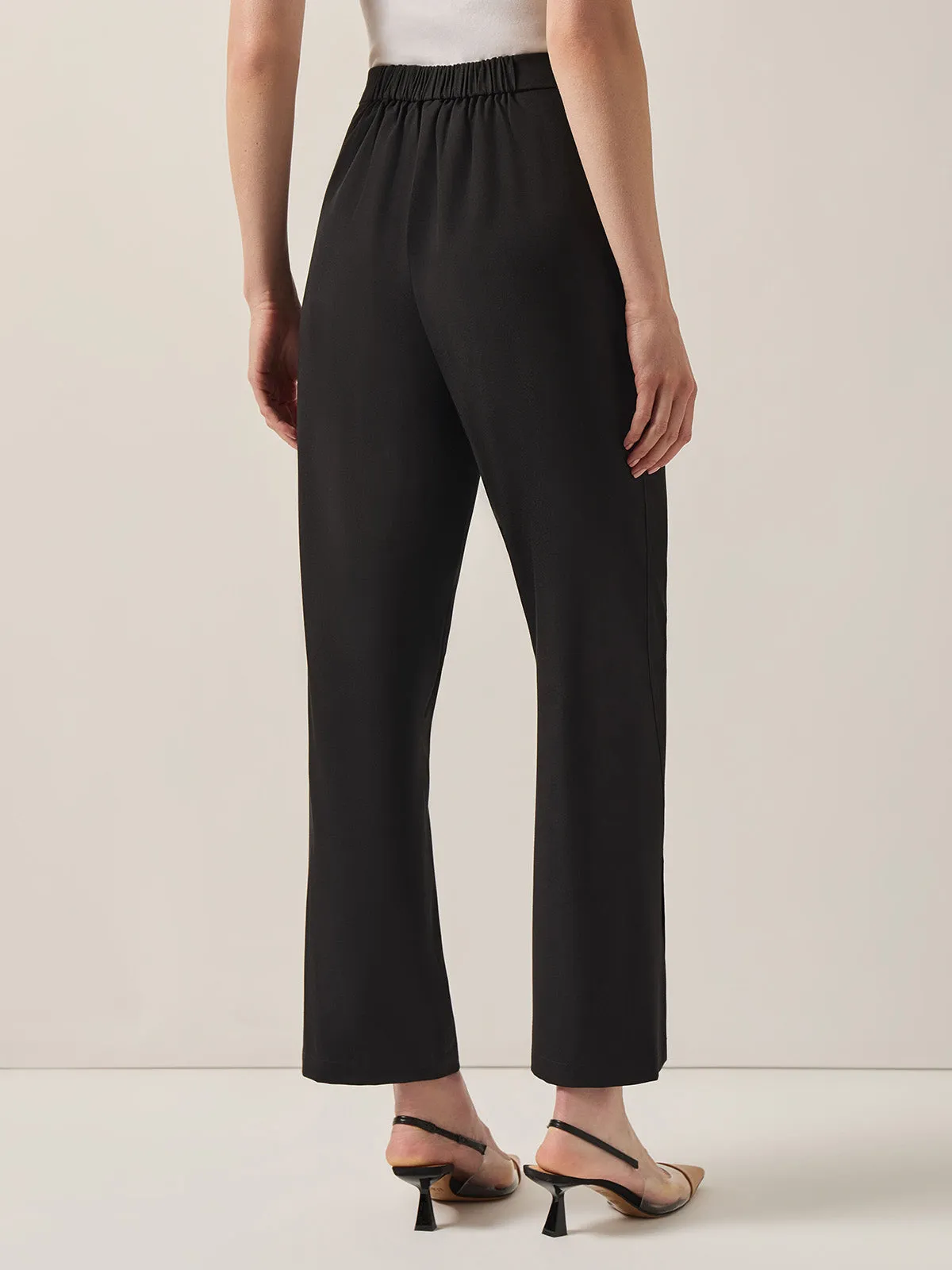 Split Hem Straight Leg Woven Pants