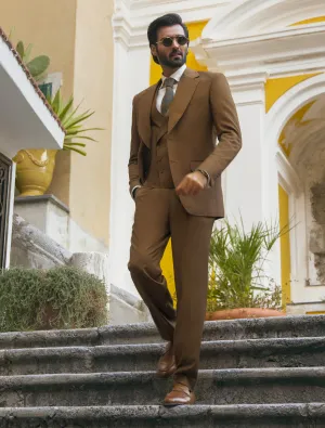 TAN CLASSIC THREE PIECE SUIT