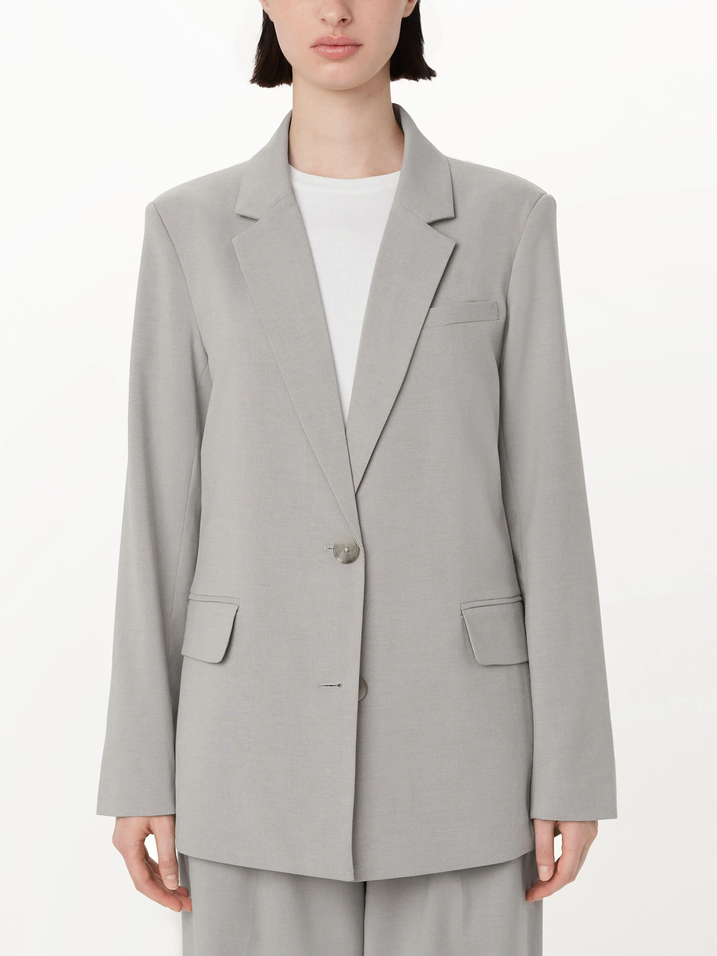 The Relaxed 2-Button Blazer in Light Grey