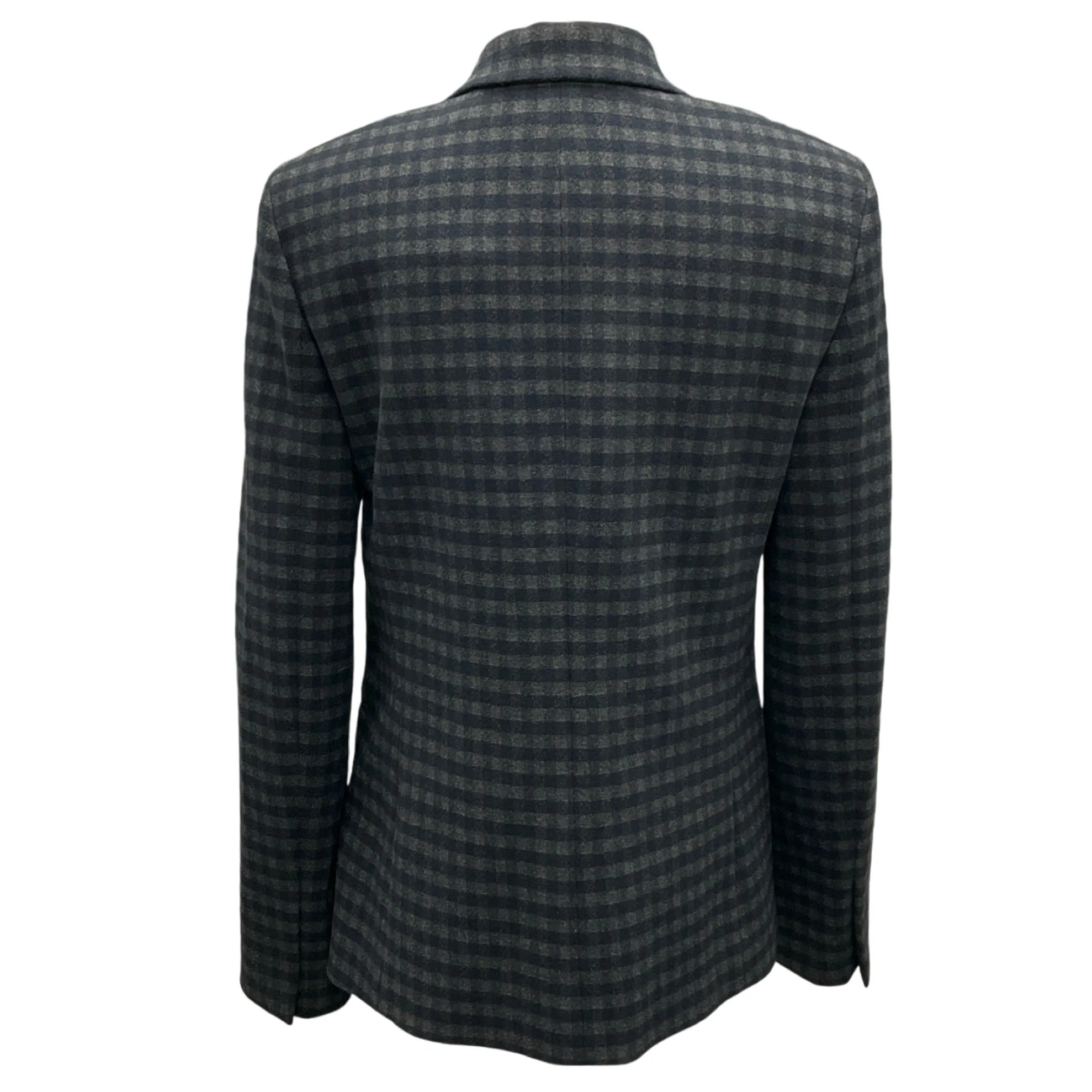 Theory Navy Blue / Charcoal Grey Staple Gingham Blazer