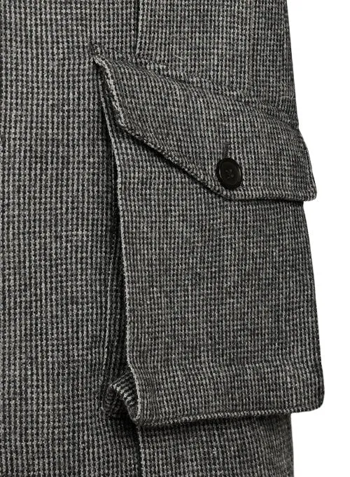 Vintage Gray Macro Weave Tweed Scottish Style Jacket