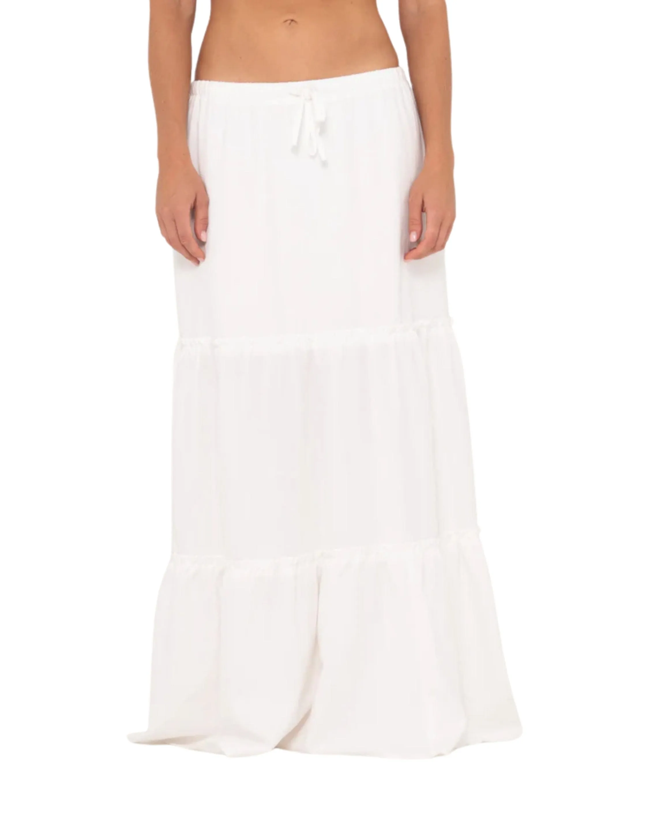 Violeta Low Rise Tiered Maxi Skirt