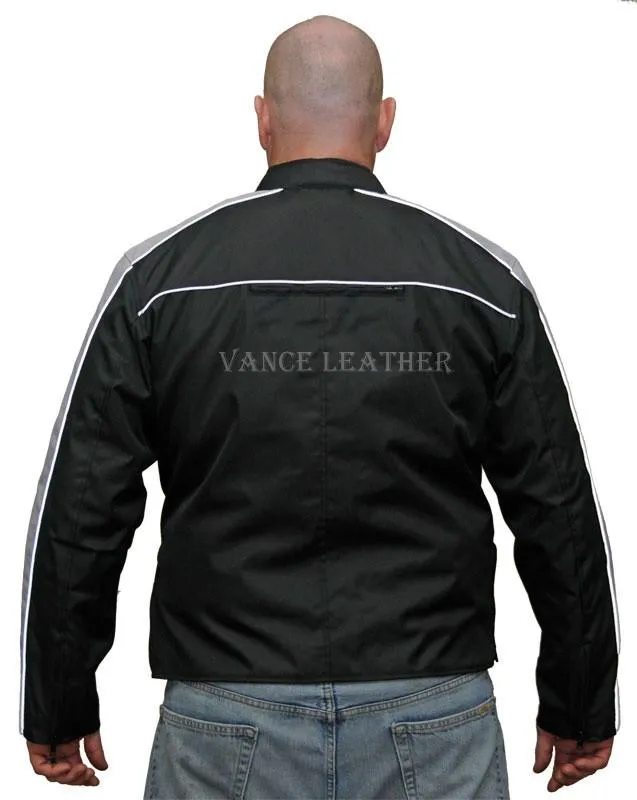 VL1557B Men's Textile Jacket with Accent Stripe Down Sleeve