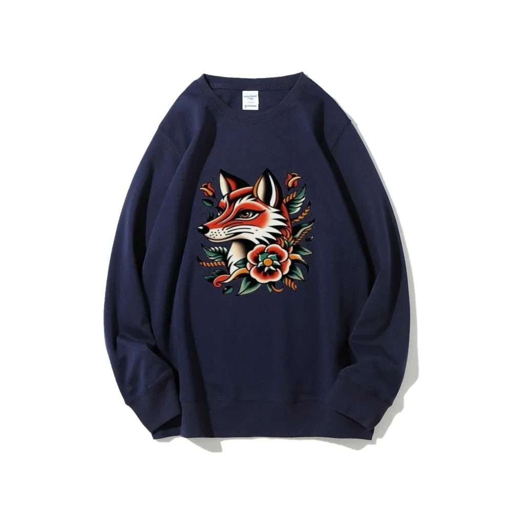 Women Fox and Flower Graphic Sweatshirts